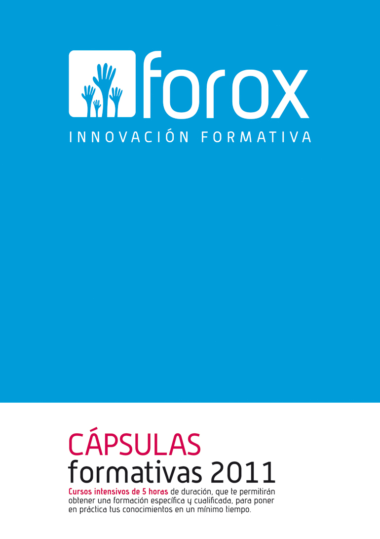 díptico para Forox Innovación Formativa, diseño gráfico, maquetación, dirección de arte